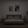 Image de vidaXL Tables de chevet murales avec lumières LED 2 pcs chêne marron836839