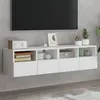 Image de vidaXL Meubles TV muraux 2 pcs blanc 60x30x30 cm bois d'ingÃ©nierie
