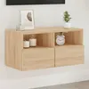 Image de vidaXL Meuble TV mural chêne sonoma 60x30x30 cm bois d'ingénierie836858