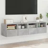 Image de vidaXL Meubles TV muraux 2 pcs gris béton 60x30x30cm bois d'ingénierie