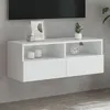 Image de vidaXL Meuble TV mural blanc 80x30x30 cm bois d'ingénierie