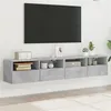 Image de vidaXL Meubles TV muraux 2 pcs gris béton 80x30x30cm bois d'ingénierie836875