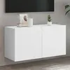 Image de vidaXL Meuble TV mural blanc 80x30x41 cm836952