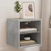 Image de vidaXL Meubles TV muraux et lumières LED 2pcs gris béton 30x28,5x30 cm836980