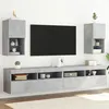 Image de vidaXL Meubles TV avec lumières LED 2 pcs gris béton 30,5x30x60 cm