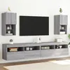 Image de vidaXL Meubles TV avec lumières LED 2 pcs sonoma gris 30,5x30x60 cm