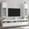 Image de vidaXL Meubles TV avec lumières LED 2 pcs blanc 30,5x30x90 cm