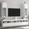 Image de vidaXL vidaXL Meubles TV avec lumières LED 2 pcs blanc 30,5x30x90 cm