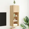 Image de vidaXL Meuble TV avec lumières LED chêne sonoma 30,5x30x90 cm