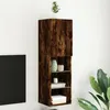 Image de vidaXL Meuble TV avec lumières LED chêne fumé 30,5x30x102 cm837023
