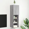 Image de vidaXL Meuble TV avec lumiÃ¨res LED sonoma gris 30,5x30x102 cm