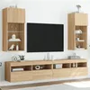 Image de vidaXL Meubles TV avec lumières LED 2 pcs chêne sonoma 40,5x30x90 cm