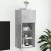 Image de vidaXL vidaXL Meuble TV avec lumières LED gris béton 40,5x30x90 cm