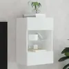 Image de vidaXL Meuble TV mural avec lumières LED blanc 40x30x60,5 cm837078