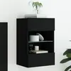 Image de vidaXL Meuble TV mural avec lumières LED noir 40x30x60,5 cm837080