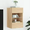 Image de vidaXL Meuble TV mural avec lumières LED chêne sonoma 40x30x60,5 cm837082