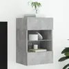 Image de vidaXL Meuble TV mural avec lumières LED gris béton 40x30x60,5 cm837084