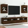 Image de vidaXL Meubles TV muraux lumières LED 2 pcs chêne marron 40x30x60,5 cm837091
