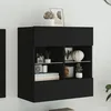 Image de vidaXL Meuble TV mural avec lumiÃ¨res LED noir 58,5x30x60,5 cm