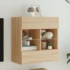 Image de Vidaxl Meuble Tv Mural Avec LumiÃ¨res Led ChÃªne Sonoma 58,5x30x60,5 Cm