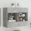 Image de vidaXL Meuble TV mural avec lumières LED gris béton 78,5x30x60,5 cm837102