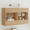 Image de vidaXL Meuble TV mural avec lumières LED chêne sonoma 98,5x30x60,5 cm837108
