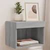 Image de vidaXL Table de chevet murale avec lumières LED sonoma gris837123