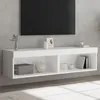 Image de vidaXL vidaXL Meubles TV avec lumières LED 2 pcs blanc 60x30x30 cm