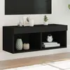 Image de vidaXL Meuble TV avec lumières LED noir 80x30x30 cm837143