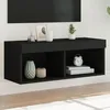 Image de vidaXL Meuble TV avec lumiÃ¨res LED noir 80x30x30 cm