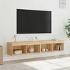 Image de vidaXL Meubles TV avec lumières LED 2 pcs chêne sonoma 80x30x30 cm837146