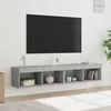 Image de vidaXL Meubles TV avec lumiÃ¨res LED 2 pcs gris bÃ©ton 80x30x30 cm