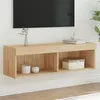 Image de vidaXL Meuble TV avec lumières LED chêne sonoma 100x30x30 cm