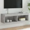 Image de vidaXL Meuble TV avec lumières LED gris béton 100x30x30 cm