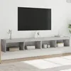 Image de vidaXL Meubles TV avec lumières LED 2 pcs gris béton 100x30x30 cm
