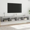 Image de vidaXL Meubles TV avec lumiÃ¨res LED 2 pcs gris bÃ©ton 100x30x30 cm