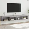 Image de vidaXL Meubles TV avec lumières LED 2 pcs sonoma gris 100x30x30 cm