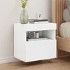 Image de vidaXL Meuble TV mural avec lumières LED blanc 40x30x40 cm837169
