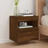 Image de vidaXL Meuble TV mural avec lumières LED chêne marron 40x30x40 cm837181