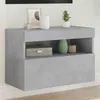 Image de vidaXL Meuble TV mural avec lumières LED gris béton 60x30x40 cm837189