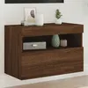 Image de vidaXL Meuble TV mural avec lumières LED chêne marron 60x30x40 cm837195