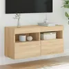 Image de vidaXL Meuble TV mural avec lumières LED chêne sonoma 80x30x40 cm