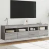 Image de vidaXL Meubles TV muraux et lumières LED 2pcs sonoma gris 80x30x40 cm