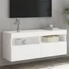 Image de vidaXL Meuble TV mural avec lumières LED blanc 100x30x40 cm