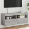 Image de vidaXL Meuble TV mural avec lumières LED sonoma gris 100x30x40 cm