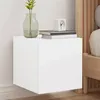Image de vidaXL Meubles TV muraux avec lumières LED 2 pcs blanc 30,5x35x30 cm837219