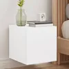 Image de vidaXL Meubles TV muraux avec lumiÃ¨res LED 2 pcs blanc 30,5x35x30 cm