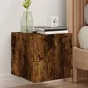 Image de vidaXL Meuble TV mural avec lumières LED chêne fumé 30,5x35x30 cm837226