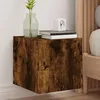 Image de Vidaxl Meuble Tv Mural Avec LumiÃ¨res Led ChÃªne FumÃ© 30,5x35x30 Cm