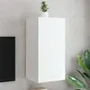 Image de vidaXL Meuble TV mural avec lumières LED blanc 40,5x35x80 cm837260